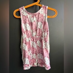 Pink and Cream Western Romper with Fringe